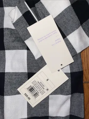 Stars Above Black/White Flannel Button-up Nightgown thumbnail 2