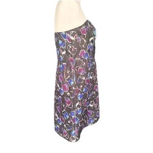 American‎ Eagle Outfitters Strapless Floral Mini Dress Purple Blue Size 6 thumbnail 5