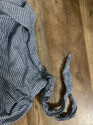 Free People Get Down Blue Striped One Shoulder Crop thumbnail 3