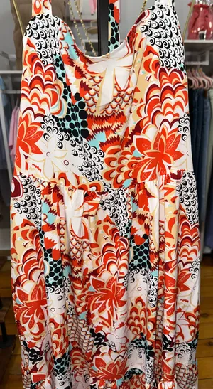 Boutique Boho Floral Halter Sundress thumbnail 3