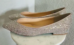 BETSEY JOHNSON Rhinestone Crystal Pavé Pointed Toe Flat, SPARKLE, Size 8.5, NWOT thumbnail 13