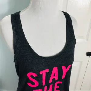 Victoria’s Secret “Stay the Night” Tank Top Small Gray & Hot Pink Date Night thumbnail 4