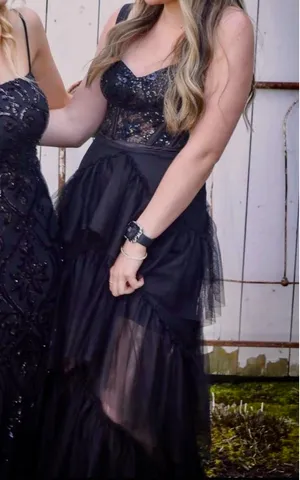Black Sequin Prom Dress Size XS thumbnail 5
