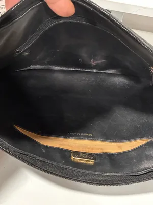 Givenchy Paris Black Soft Genuine Leather Clutch Purse Pouch Gold Hardware thumbnail 5