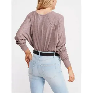 Free People Santa Clara Thermal Waffle Knit Long Sleeve Womens Small thumbnail 2