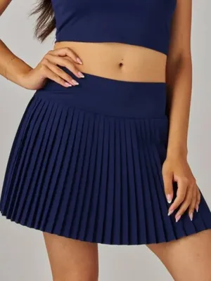 Navy Pleated Tennis Skort thumbnail 1