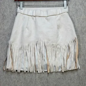 Western Boho Fringed Studded Mini Skirt Women S Beige Festival Costume SHEIN thumbnail 2