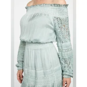 Guess Audrey Off-The-Shoulder Silk Blend Mini‎ Dress XS NWT thumbnail 4