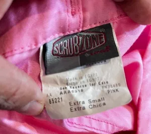 ScrubZone by Landau Unisex Light Pink XS Scrub Pants V Neck Short Sleeve Top thumbnail 9