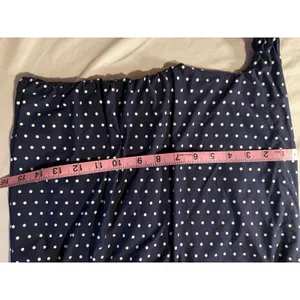 SUUKSESS Navy Blue Polka Dot One Shoulder Ruched Tank Top XS thumbnail 6