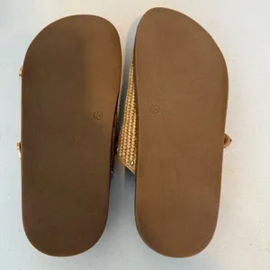 Steve Madden Connely Slide Sandals‎ Women 10 Raffia Double Buckle Studded Raffia thumbnail 4