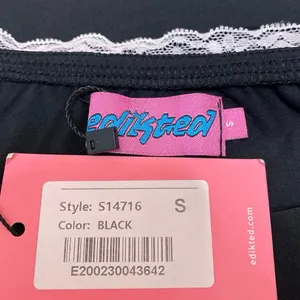 NEW Edikted Black Strapless Sleeveless Bandeau Bustier Crop Tube Tank Top Size S thumbnail 3