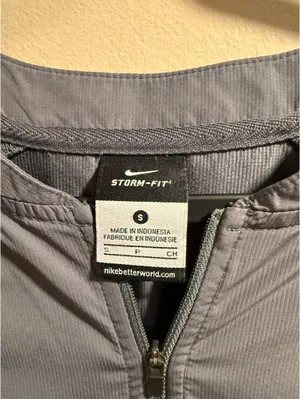 Nike Men's Gray and Navy quarter zip windbreaker Mens size Small thumbnail 2