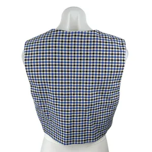 Zara Women's Blue Gingham Houndstooth Sleeveless V Neck Vest Crop Top Size XS thumbnail 2