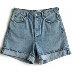 Agolde Dame high-waisted denim shorts Sz 26 Turn On Hem Cotton Preppy thumbnail 2