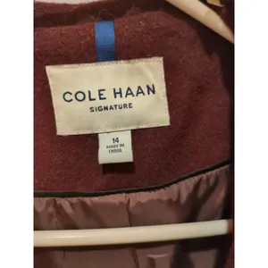 Womens Cole Haan Coat Size 14 Wool Blend Bordeaux Dark Red Burgundy thumbnail 6