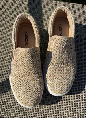 Soda Woven Slip-On Sneakers in Natural Tan thumbnail 1