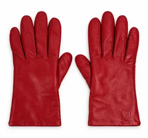 Isotoner L Leather Gloves Red Genuine Leather Warm Winter Classic Logo Aris 115 thumbnail 1