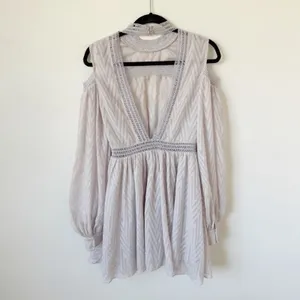 Acler Aslan Lavender Cold Shoulder Textured Dress Sz 4 thumbnail 3