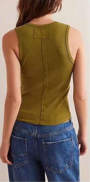 NWT Free People We The Free Neria Tank - Cardamom Seed Green - XS thumbnail 1