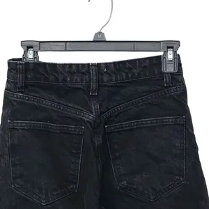 ZARA‎ Black Rigid Denim High Rise Ripped Distressed Wide Leg Full Length Jeans 4 thumbnail 9