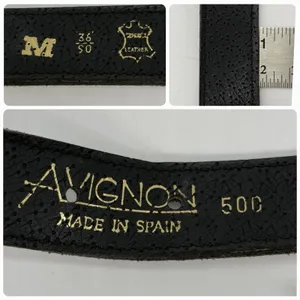 Vintage Avignon Womens M Belt Black Leather Silver & Gold Beading Boho Western thumbnail 6