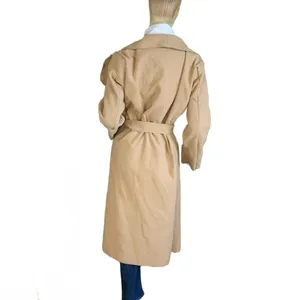 Parisian Camel Color Faux Wool Waterfall Shawl Open-Front Trench Jacket (M) thumbnail 5