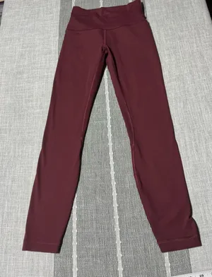 Lululemon Align High‎ Rise Crop Leggings Burgundy Size 2 thumbnail 1