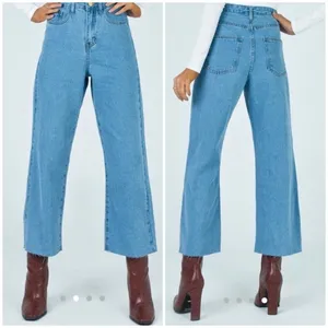 New Princess Polly Ruby Cropped Mid Wash Jean Size 6 thumbnail 2