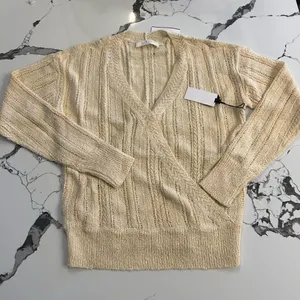 ASTR the Label Wrap Front Pointelle Sweater in Cream thumbnail 1
