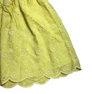 For Love & Lemons Yellow Eyelet Natalia Mini Dress Womens XL thumbnail 10