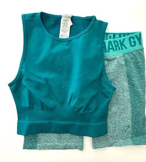 Gymshark L/L Flex Shorts & Sweat Sculpt Seamless Midi Tank Set thumbnail 1