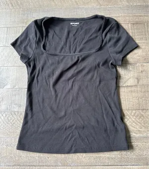 Old Navy Women's‎ Black Square Neck Short Sleeve Tee Size Medium thumbnail 1