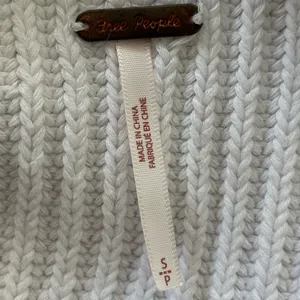 Free People White Cropped Sweater Size Small Ribbed Knit Mock Neck Balloon Sleeve thumbnail 3