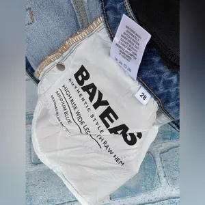 BAYEAS High -Rise Wide Leg Jeans with Frayed Hem size 28 thumbnail 9