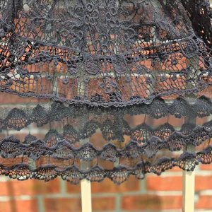Elegant Black Lace Women's Top M thumbnail 4