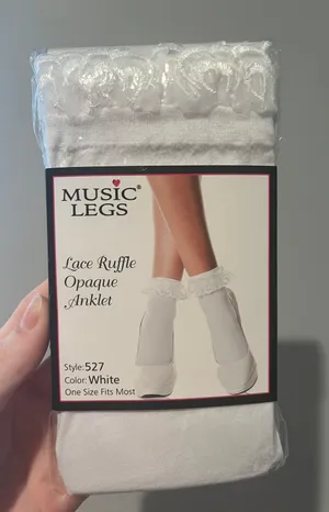 Music Legs Lace Ruffle Ankle Socks thumbnail 1