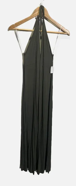 Charlotte Russe Olive Green‎ Halter Maxi Dress Open Back Sumersquad 3D1649 NWT M thumbnail 1