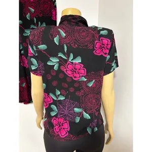 California Krush Womens Floral Mandala 2 Piece Set Black Magenta Rayon Small thumbnail 3