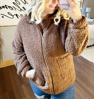 Brown Sherpa Jacket Size L thumbnail 1
