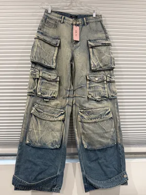 Micas Ombré multi pockets wide leg cargo jeans thumbnail 1