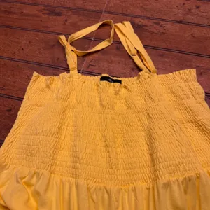 Ellos Yellow Smocked Bodice Sleeveless Knit‎ Dress Plus Size 1X 22/24 thumbnail 2