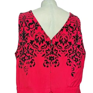 City Chic Red‎ & Black Filigree Print Sleeveless Fit & Flare Dress Plus Size 18 thumbnail 6