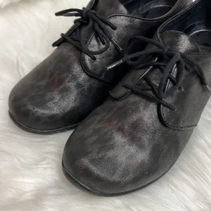Dansko Black & Brown Leather Animal Print‎ Oxfords Size 38 7/7.5 B35 thumbnail 3