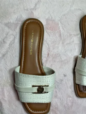 Tommy Hilfiger Cream Slide Mules with Gold Logo Accent thumbnail 3