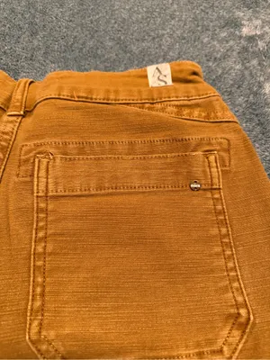 Altar'd State Mica Denim High Rise‎ Utility Straight Leg Cargo Pants 25 Mustard thumbnail 7