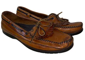 Vintage Dexter Leather Tassel Boat Shoes Women’s 9 Made in USA Brown Loafers‎ thumbnail 1