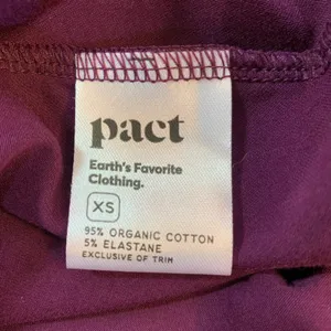Pact One Shoulder Midi Dress‎ XS Purple Organic Cotton Stretch Long Sleeve thumbnail 6
