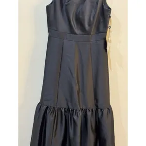 Adrianna Papell Women's Mikado Flounce Gown Black Size 4 Drop‎ Waist thumbnail 5