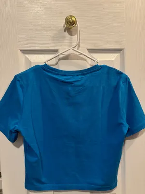 ZARA Baby Tee Blue Cropped thumbnail 2